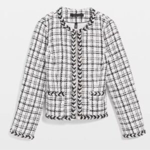 White House Black Market Plaid Tweed Blazer